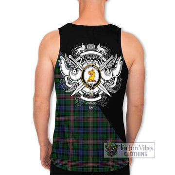 Allison Tartan Men's Tank Top with Family Crest and Military Logo Style