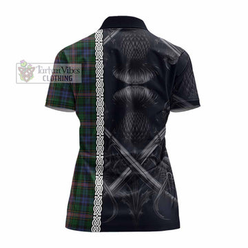 Allison Tartan Women's Polo Shirt with Family Crest Cross Sword Thistle Celtic Vibes