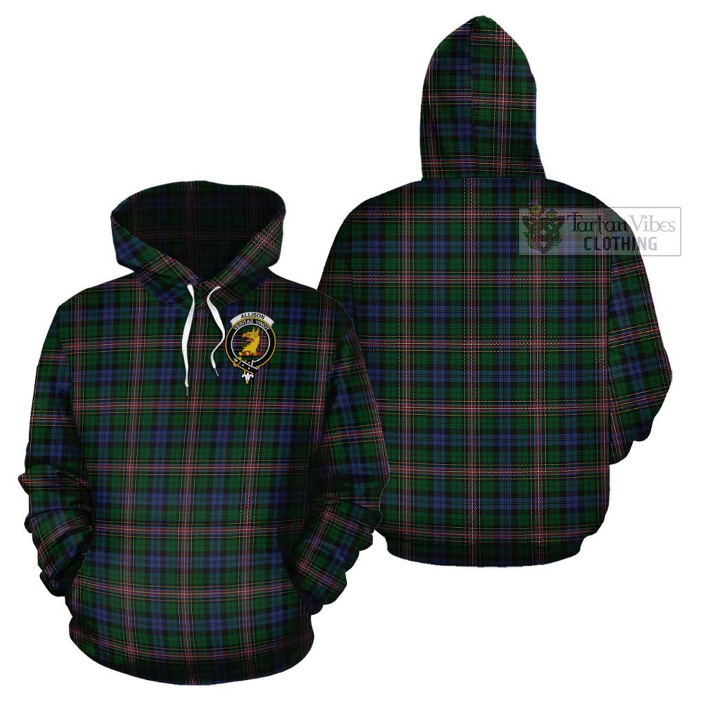 Allison Tartan Cotton Hoodie with Family Crest Pullover Hoodie - Tartan Vibes Clothing