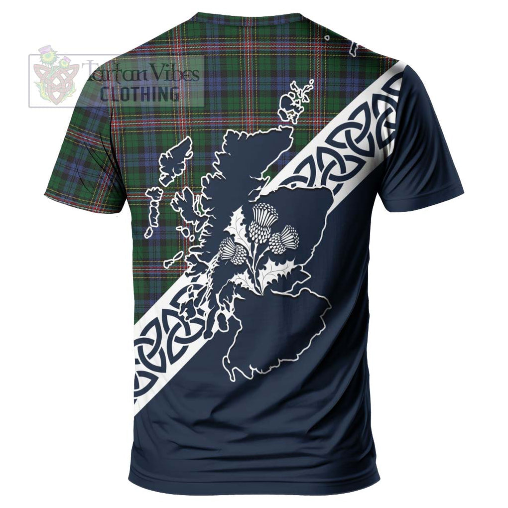 Allison Tartan T-Shirt Featuring Thistle and Scotland Map - Tartanvibesclothing Store