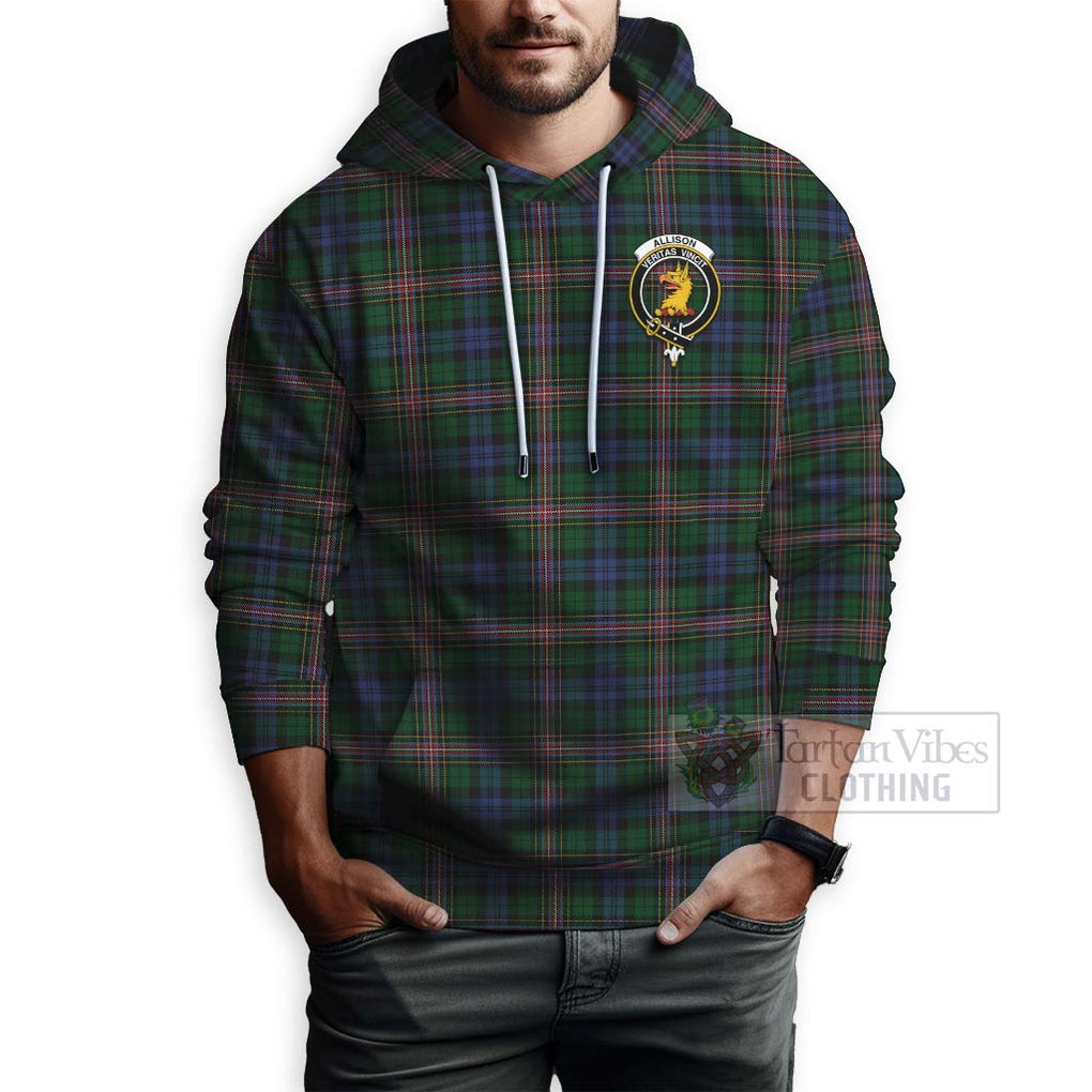 Tartan Vibes Clothing Allison Tartan Hoodie with Family Crest Celtic Skull Style