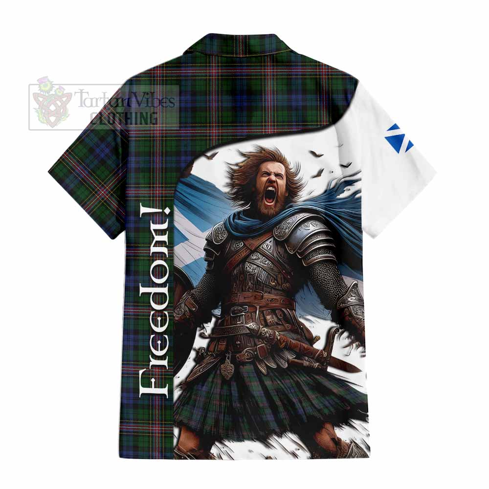 Tartan Vibes Clothing Allison Crest Tartan Short Sleeve Button Shirt Inspired by the Freedom of Scottish Warrior