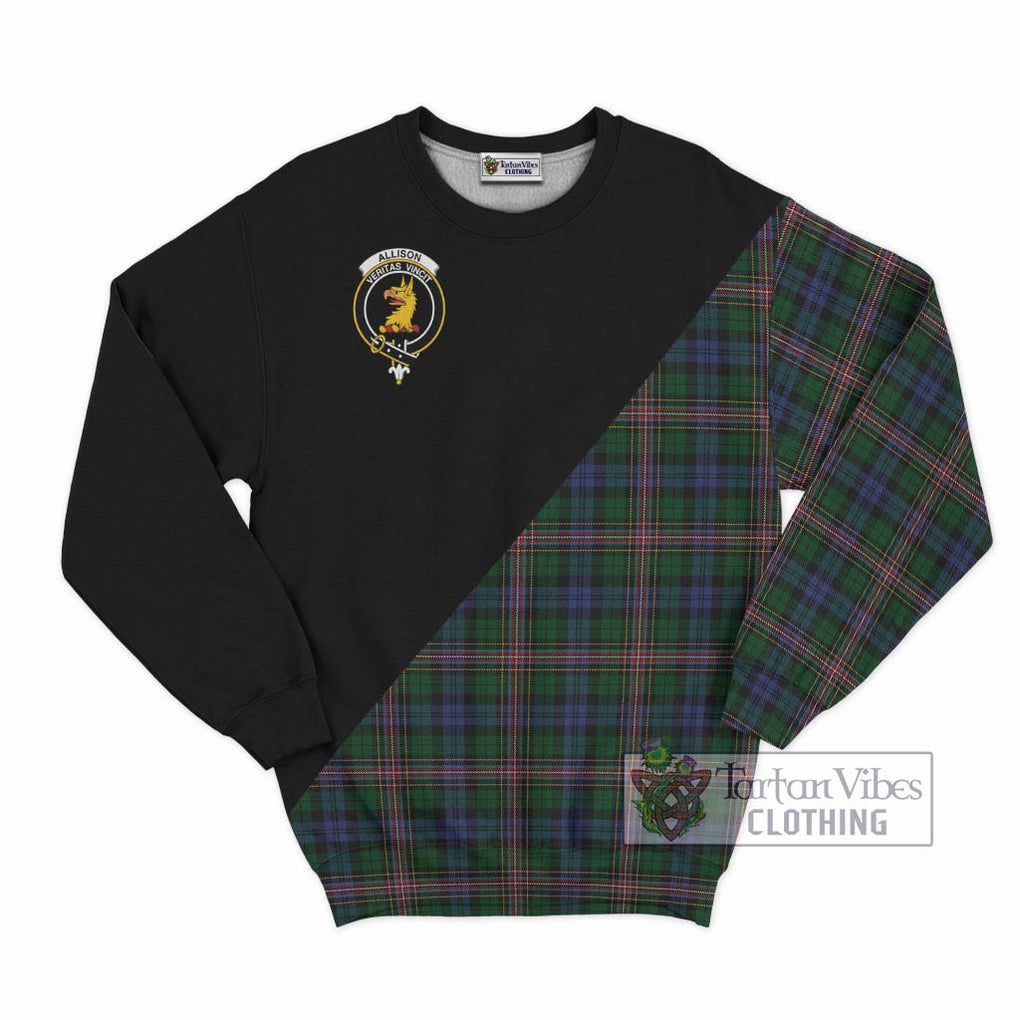 Allison Tartan Sweatshirt with Family Crest and Military Logo Style - Tartanvibesclothing Shop