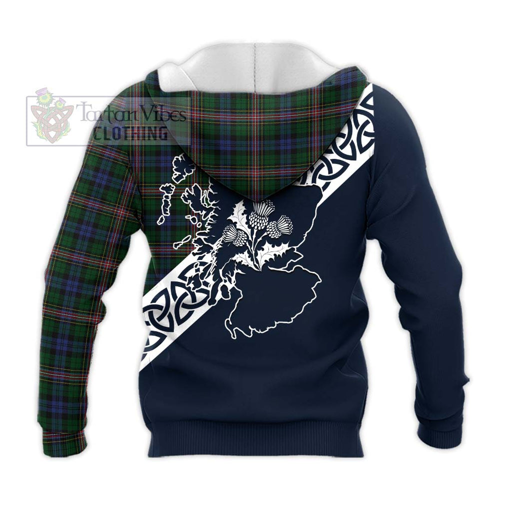 Tartan Vibes Clothing Allison Tartan Knitted Hoodie Featuring Thistle and Scotland Map