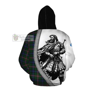 Allison Tartan Clan Crest Cotton Hoodie with Highlander Warrior Celtic Style