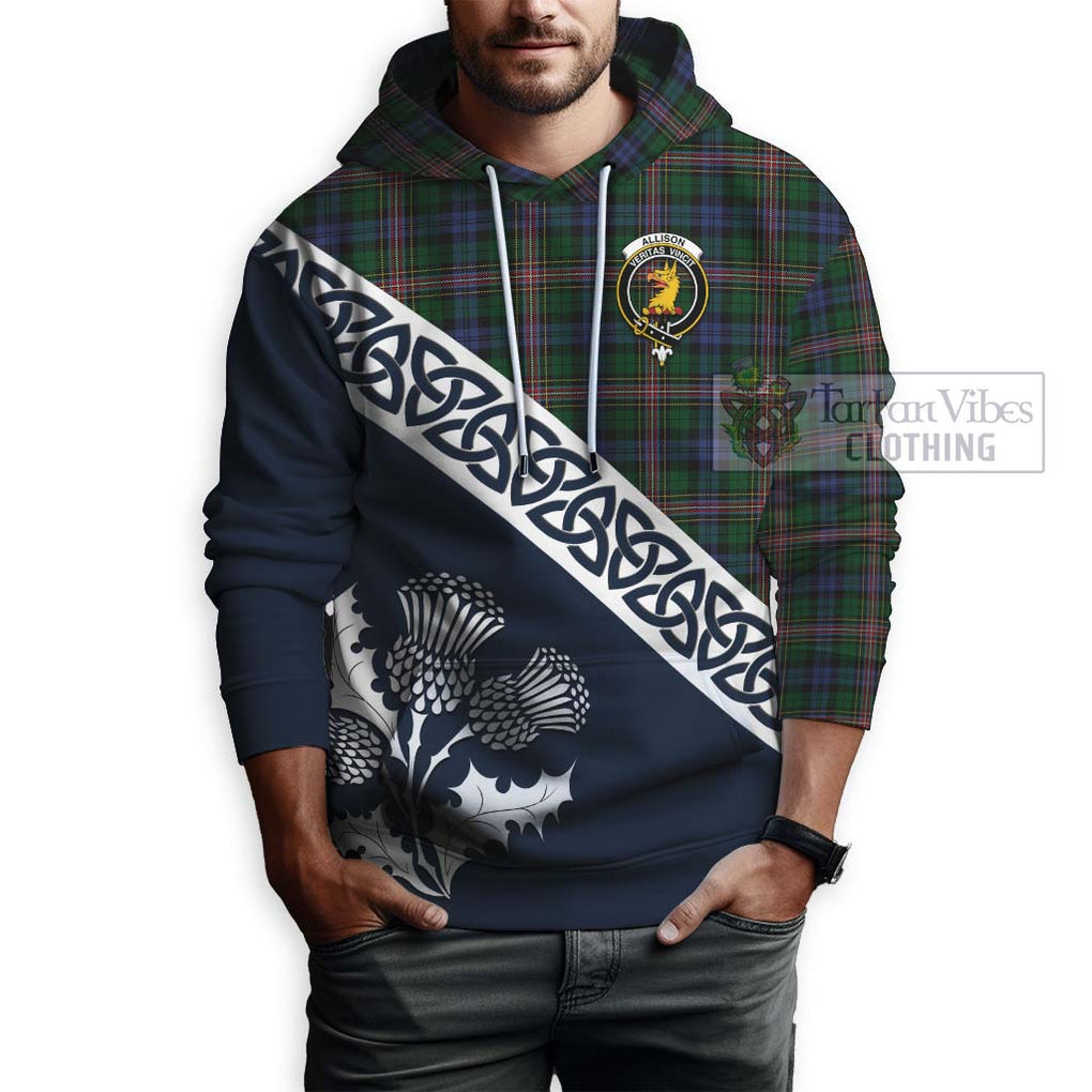 Tartan Vibes Clothing Allison Tartan Hoodie Featuring Thistle and Scotland Map