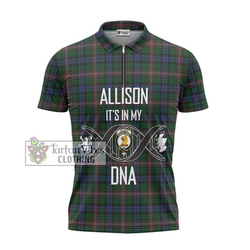 Allison Tartan Zipper Polo Shirt with Family Crest DNA In Me Style