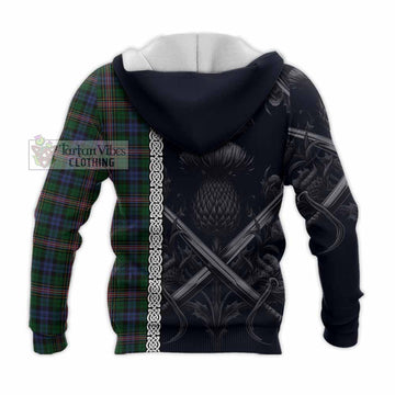 Allison Tartan Knitted Hoodie with Family Crest Cross Sword Thistle Celtic Vibes