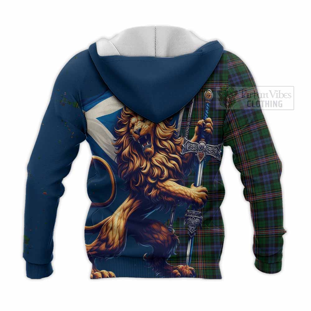 Tartan Vibes Clothing Allison Tartan Family Crest Knitted Hoodie with Scottish Majestic Lion