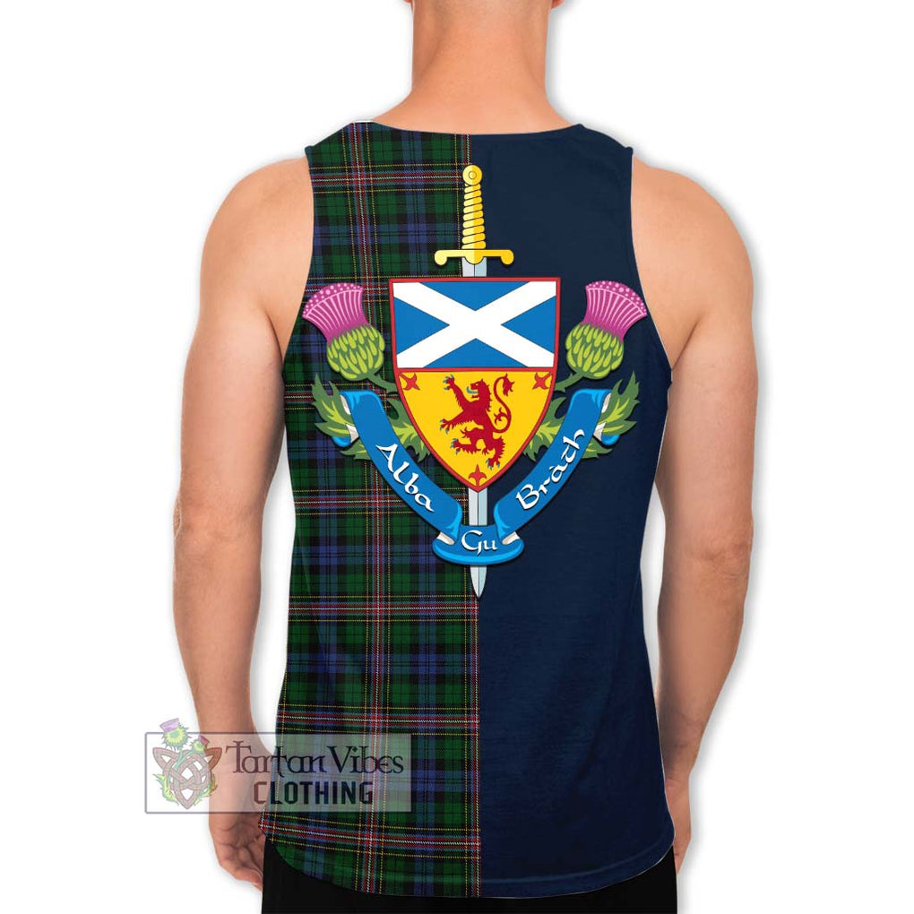 Tartan Vibes Clothing Allison Tartan Men's Tank Top with Scottish Lion Royal Arm Half Style