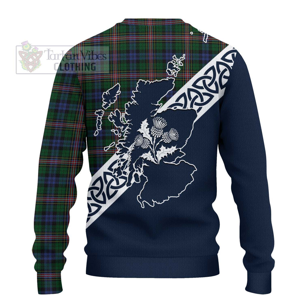 Tartan Vibes Clothing Allison Tartan Knitted Sweater Featuring Thistle and Scotland Map