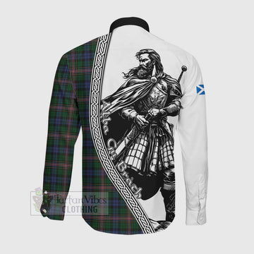 Allison Tartan Clan Crest Long Sleeve Button Shirt with Highlander Warrior Celtic Style