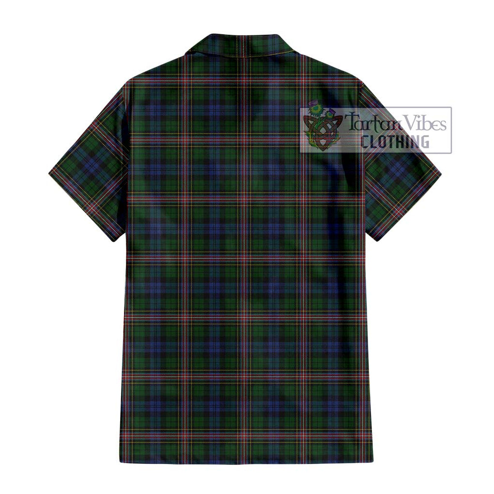 Allison Tartan Short Sleeve Button Shirt with Family Crest DNA In Me Style - Tartanvibesclothing Shop