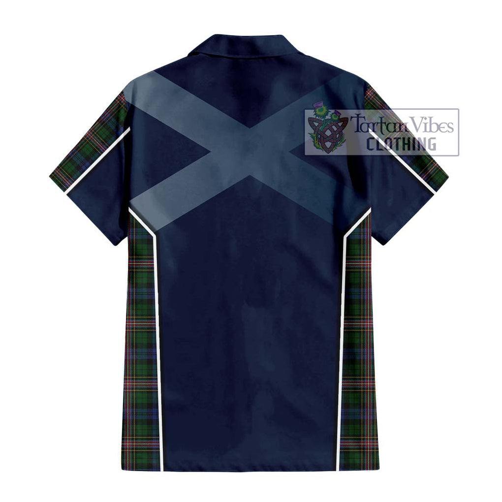 Allison Tartan Short Sleeve Button Shirt with Family Crest and Lion Rampant Vibes Sport Style - Tartan Vibes Clothing