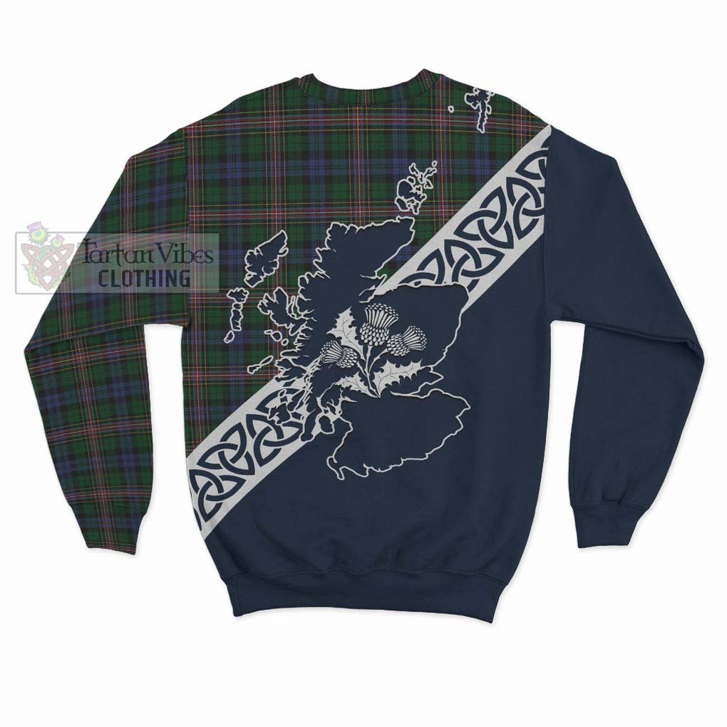 Tartan Vibes Clothing Allison Tartan Sweatshirt Featuring Thistle and Scotland Map