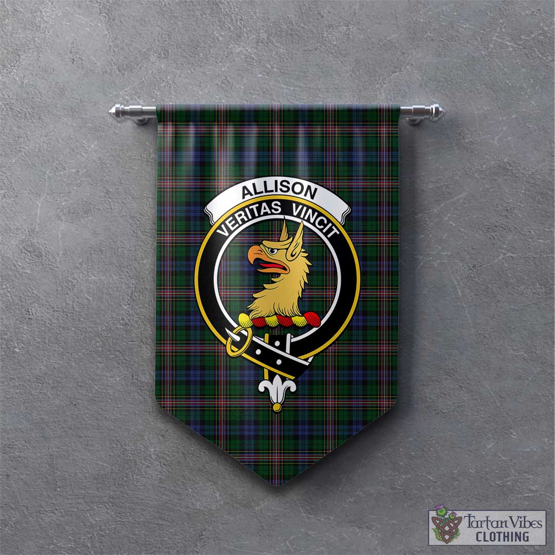 Tartan Vibes Clothing Allison Tartan Gonfalon, Tartan Banner with Family Crest