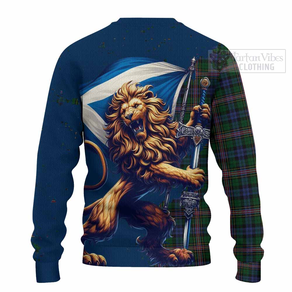 Tartan Vibes Clothing Allison Tartan Family Crest Knitted Sweater with Scottish Majestic Lion