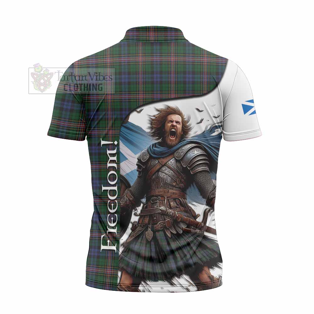 Tartan Vibes Clothing Allison Crest Tartan Zipper Polo Shirt Inspired by the Freedom of Scottish Warrior