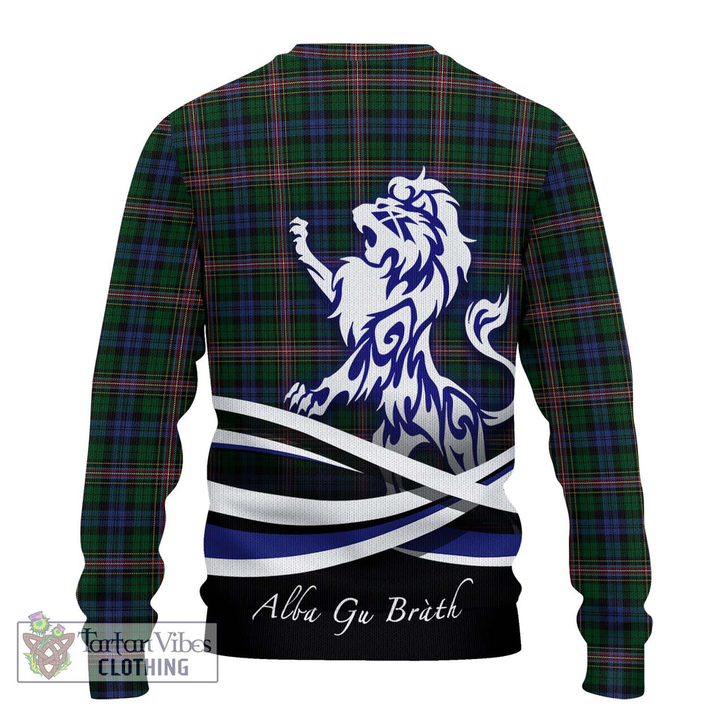 Allison Tartan Knitted Sweater with Alba Gu Brath Regal Lion Emblem - Tartanvibesclothing Shop