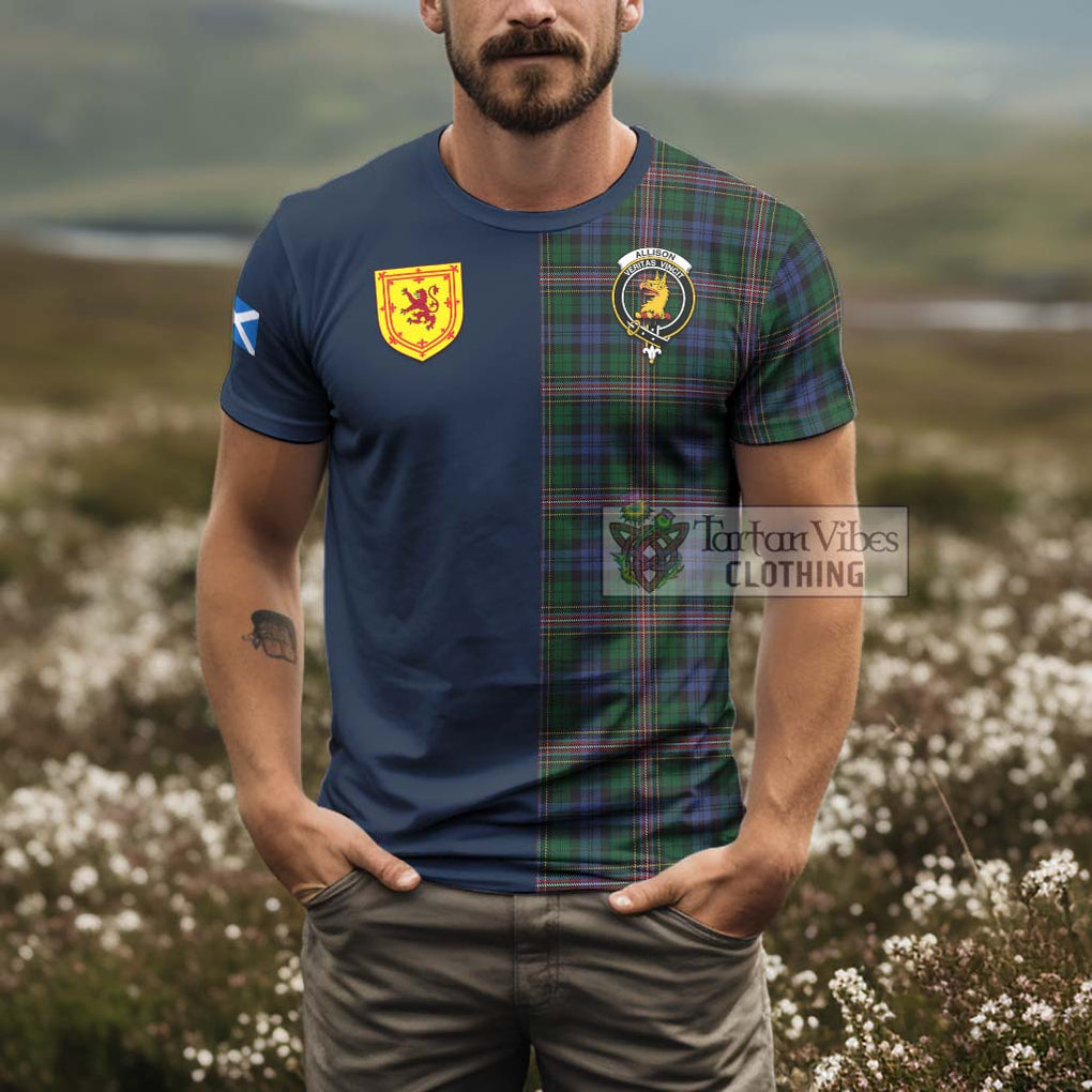 Tartan Vibes Clothing Allison Tartan T-Shirt Alba with Scottish Lion Royal Arm Half Style