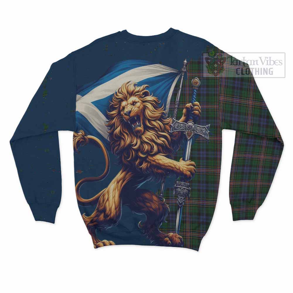 Tartan Vibes Clothing Allison Tartan Family Crest Sweatshirt with Scottish Majestic Lion