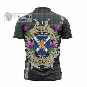 Allison Tartan Family Crest Zipper Polo Shirt Lion Rampant Royal Thistle Shield Celtic Inspired - Tartan Vibes Clothing