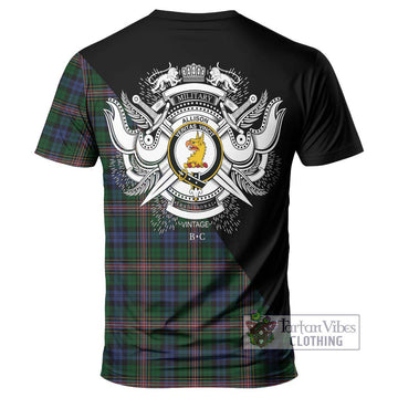 Allison Tartan T-Shirt with Family Crest and Military Logo Style