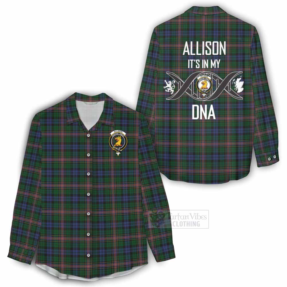 Tartan Vibes Clothing Allison Tartan Women's Casual Shirt with Family Crest DNA In Me Style