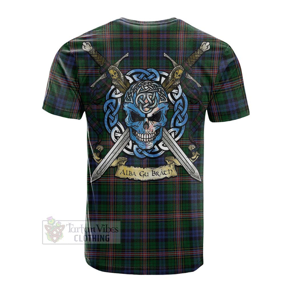 Tartan Vibes Clothing Allison Tartan Cotton T-shirt with Family Crest Celtic Skull Style