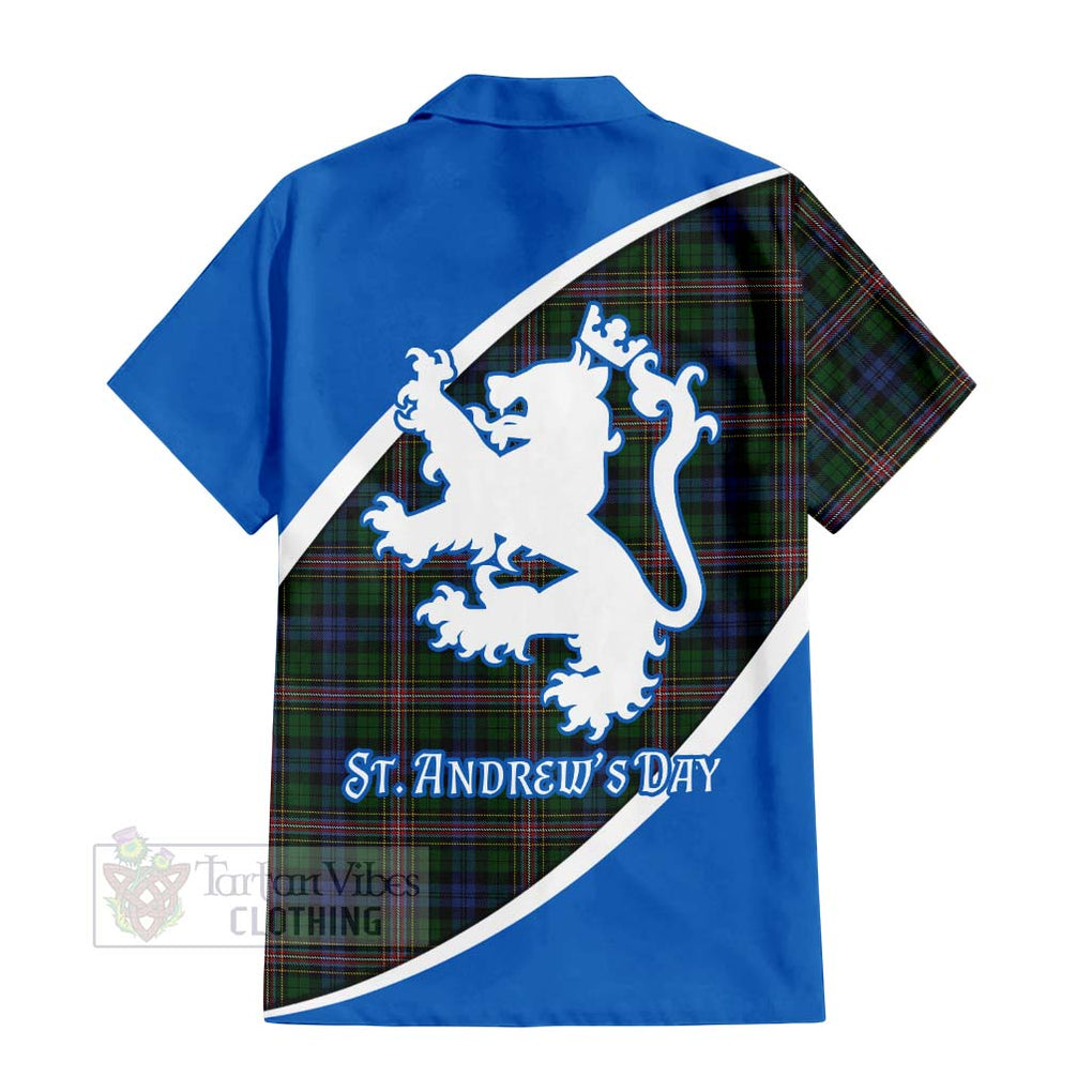 Tartan Vibes Clothing Allison Family Crest Tartan Short Sleeve Button Shirt Celebrate Saint Andrew's Day in Style