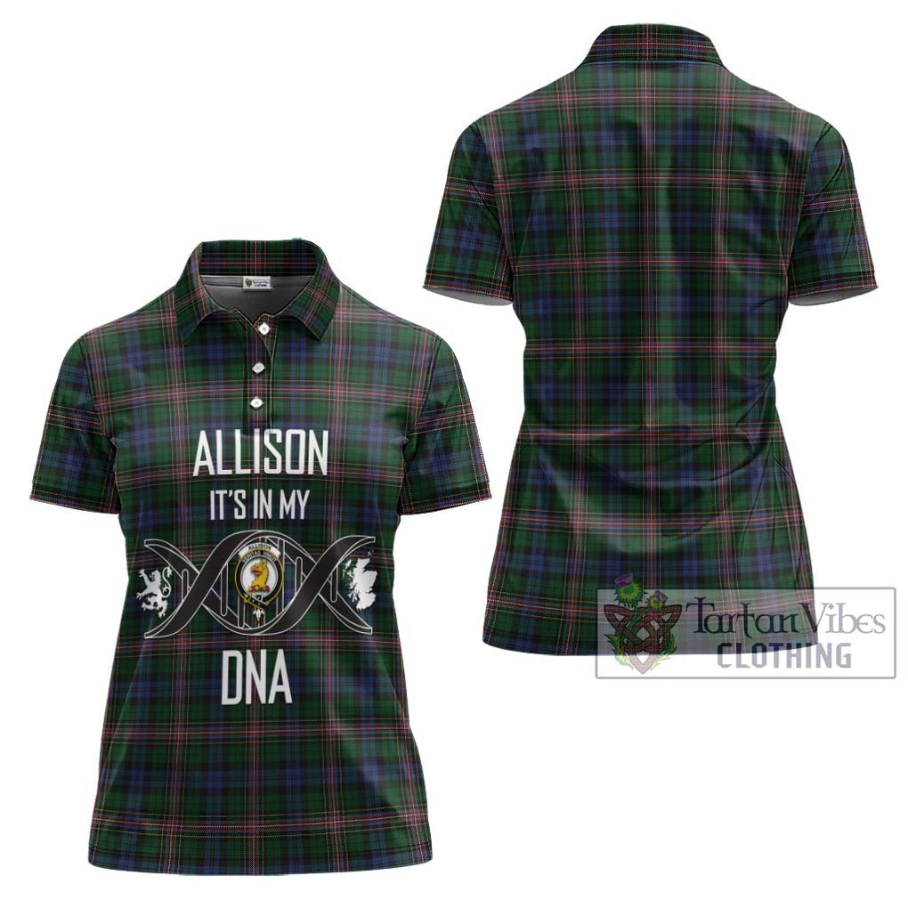 Allison Tartan Women's Polo Shirt with Family Crest DNA In Me Style - Tartanvibesclothing Shop