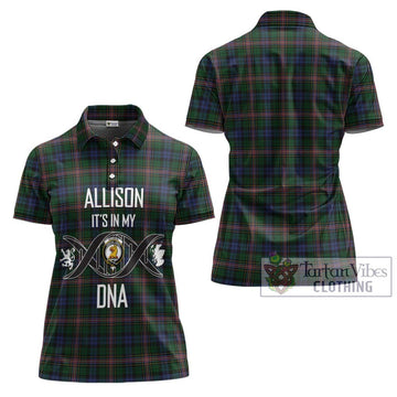 Allison Tartan Women's Polo Shirt with Family Crest DNA In Me Style