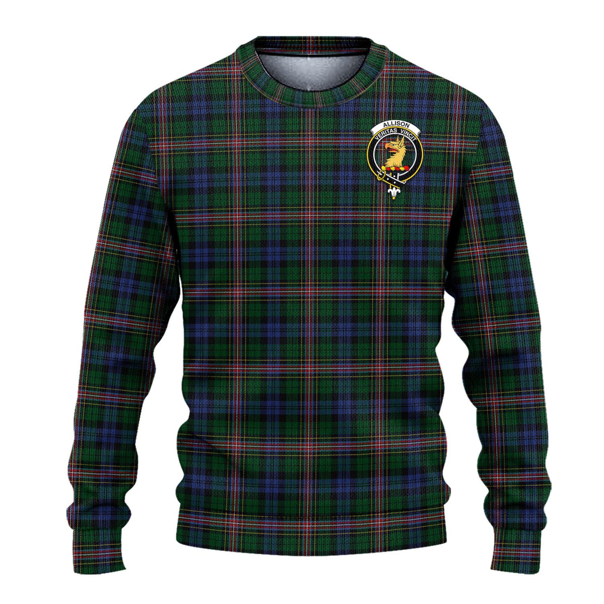 Allison Tartan Ugly Sweater with Family Crest - Tartan Vibes Clothing