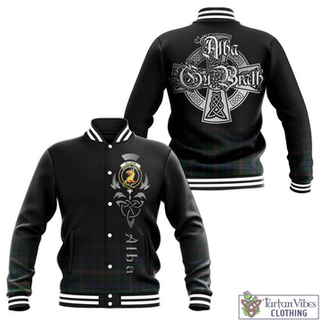 Allison Tartan Baseball Jacket Featuring Alba Gu Brath Family Crest Celtic Inspired