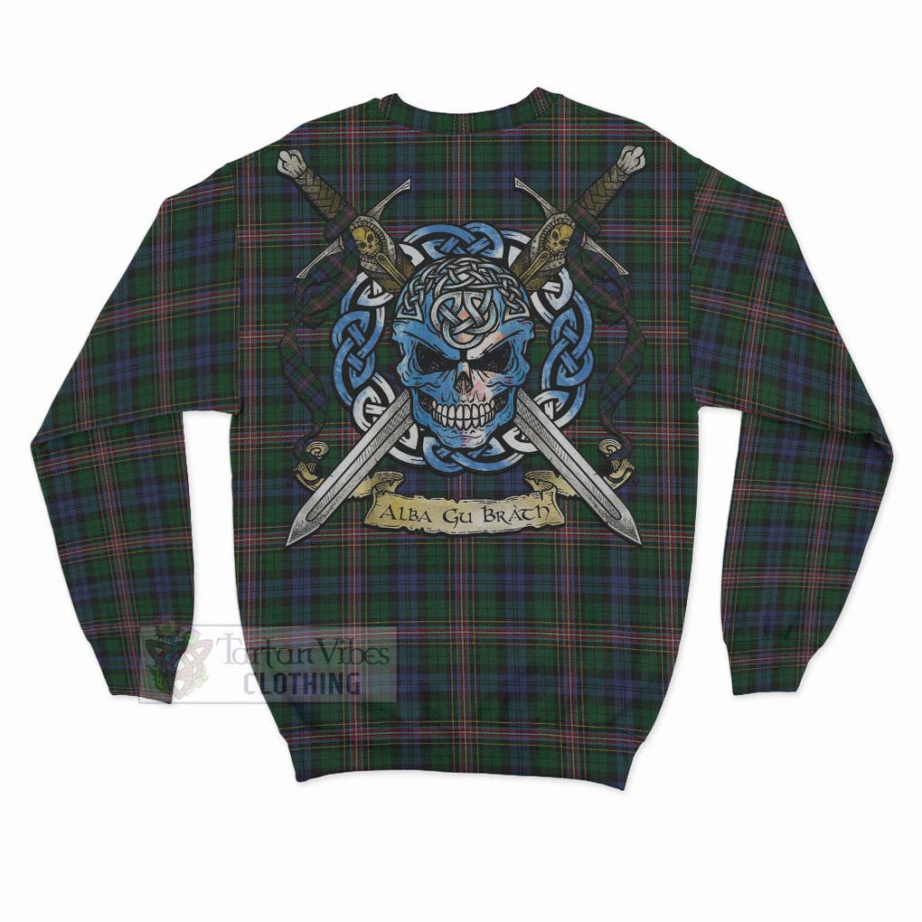 Tartan Vibes Clothing Allison Tartan Sweatshirt with Family Crest Celtic Skull Style