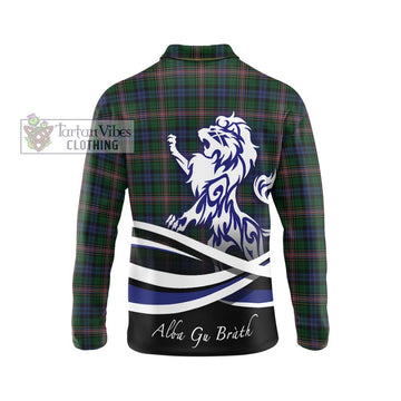 Allison Tartan Long Sleeve Polo Shirt with Alba Gu Brath Regal Lion Emblem