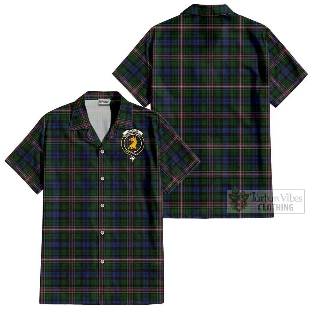 Allison Tartan Cotton Hawaiian Shirt with Family Crest Kid - Tartan Vibes Clothing