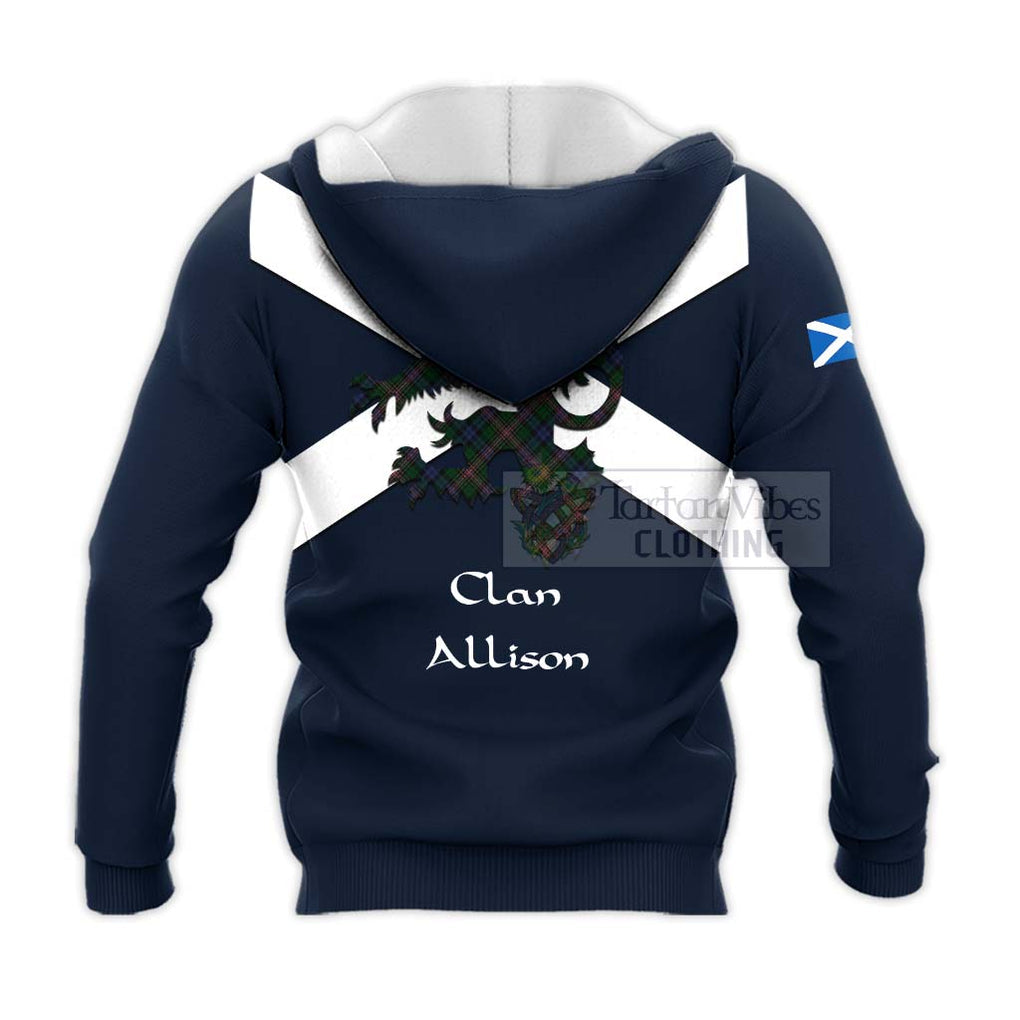 Tartan Vibes Clothing Allison Tartan Lion Rampant Knitted Hoodie – Proudly Display Your Heritage with Alba Gu Brath and Clan Name