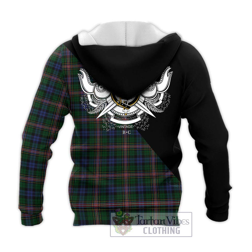 Allison Tartan Knitted Hoodie with Family Crest and Military Logo Style - Tartanvibesclothing Shop