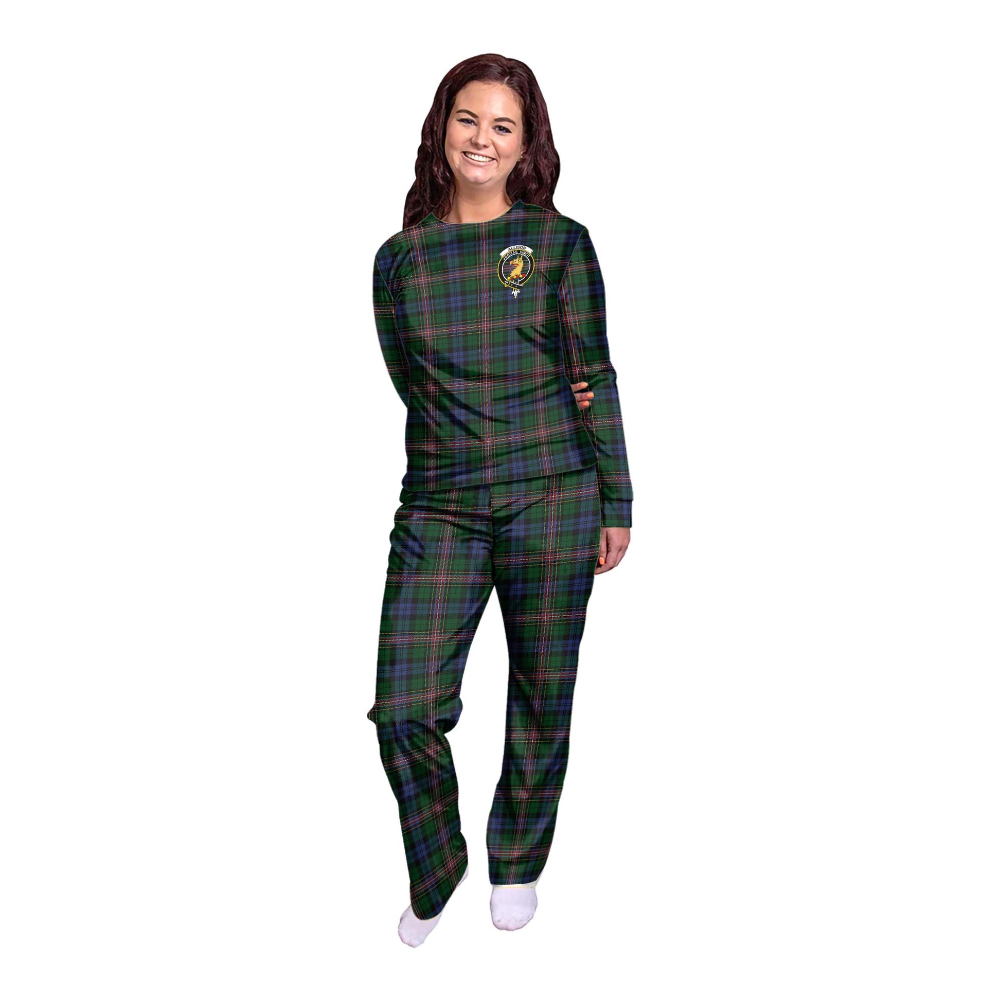 Allison Tartan Pajamas Family Set with Family Crest - Tartan Vibes Clothing