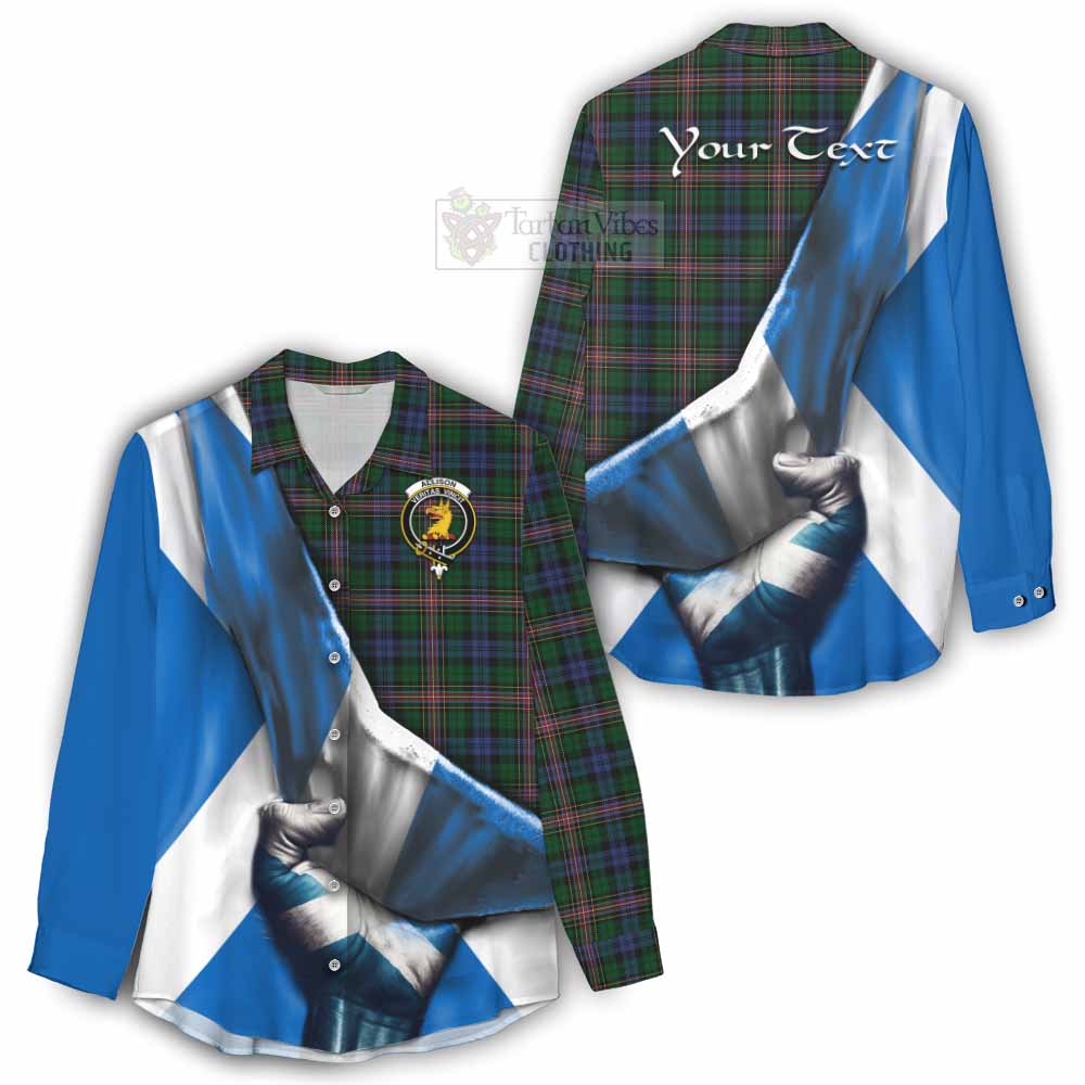 Tartan Vibes Clothing Allison Tartan Women's Casual Shirt with Family Crest Scotland Patriotic Style