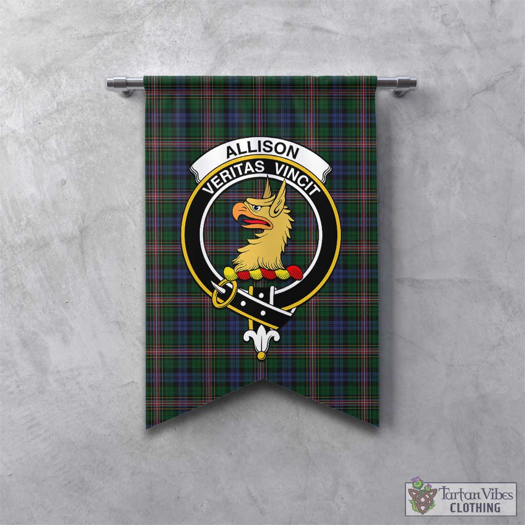 Tartan Vibes Clothing Allison Tartan Gonfalon, Tartan Banner with Family Crest