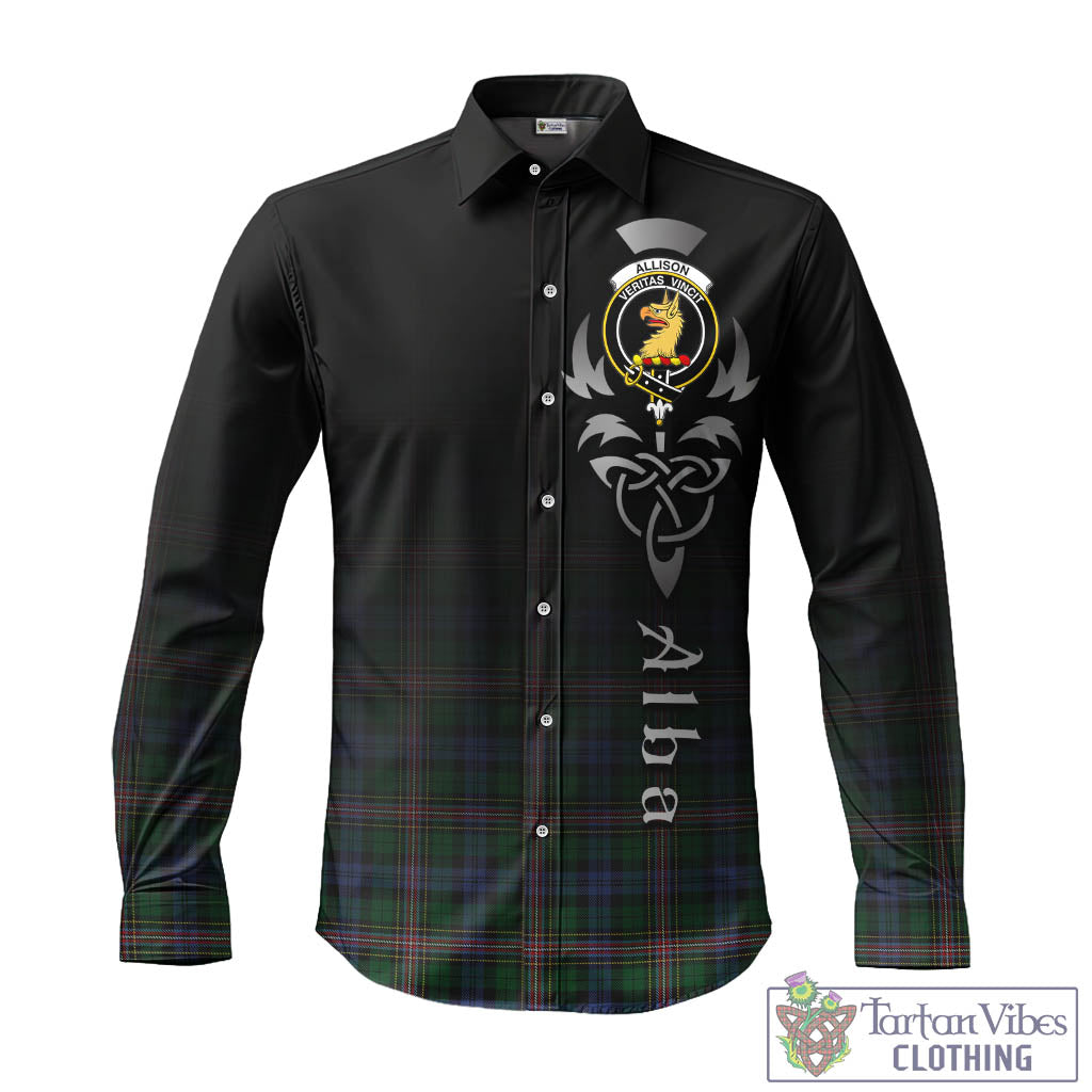 Tartan Vibes Clothing Allison Tartan Long Sleeve Button Up Featuring Alba Gu Brath Family Crest Celtic Inspired