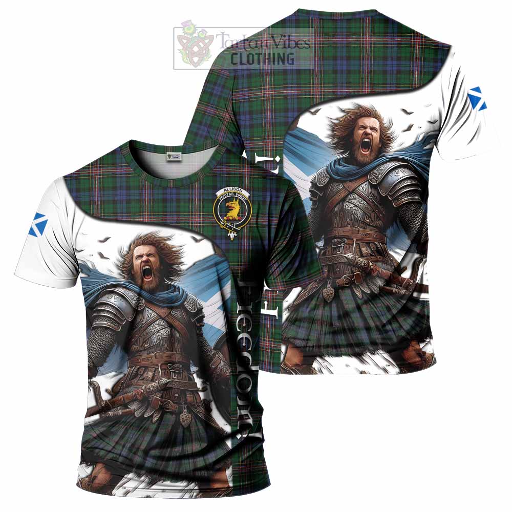 Allison Crest Tartan T-Shirt Inspired by the Freedom of Scottish Warrior