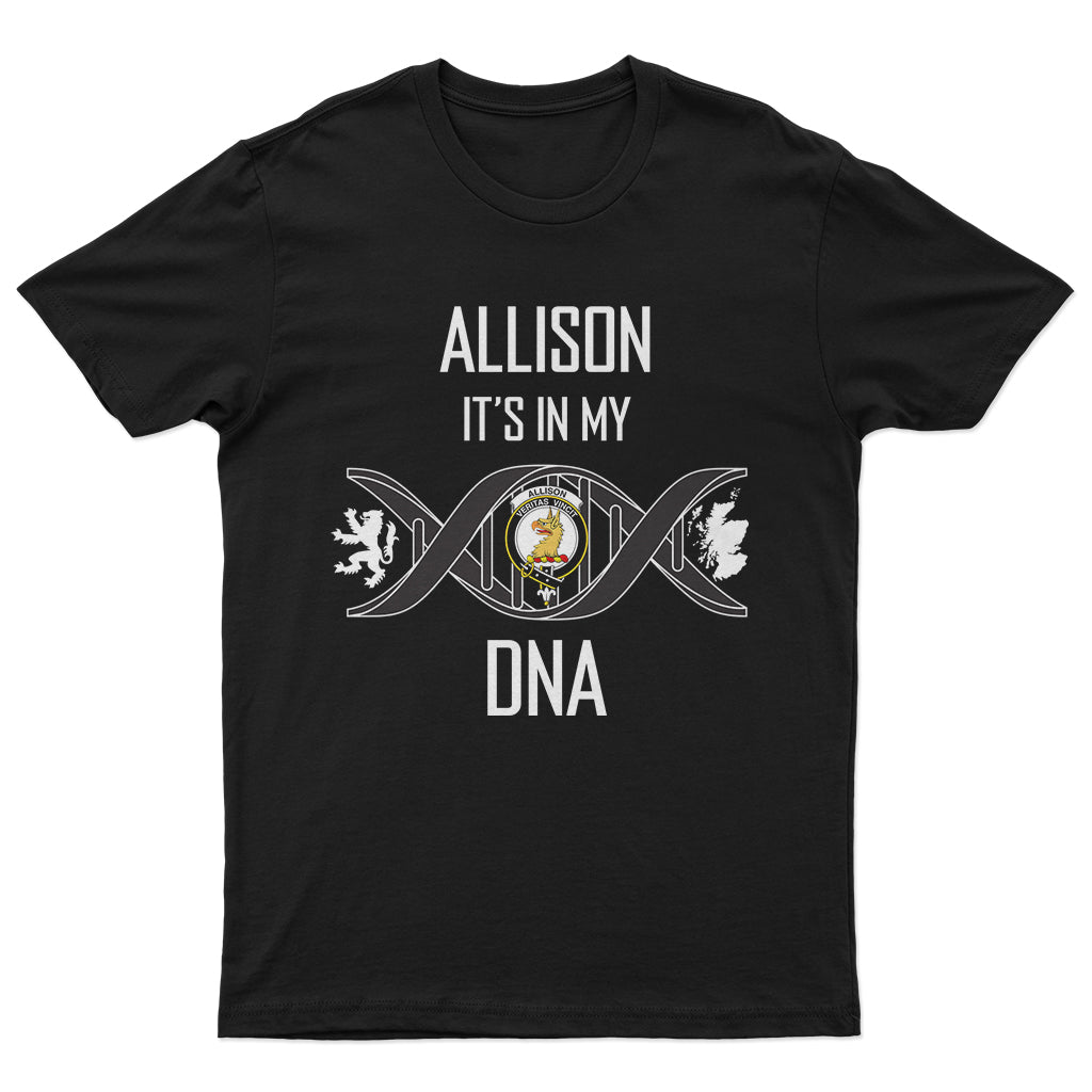 Allison Family Crest DNA In Me Mens T Shirt - Tartanvibesclothing