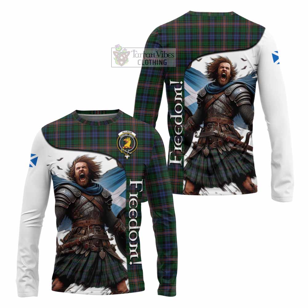 Tartan Vibes Clothing Allison Crest Tartan Long Sleeve T-Shirt Inspired by the Freedom of Scottish Warrior