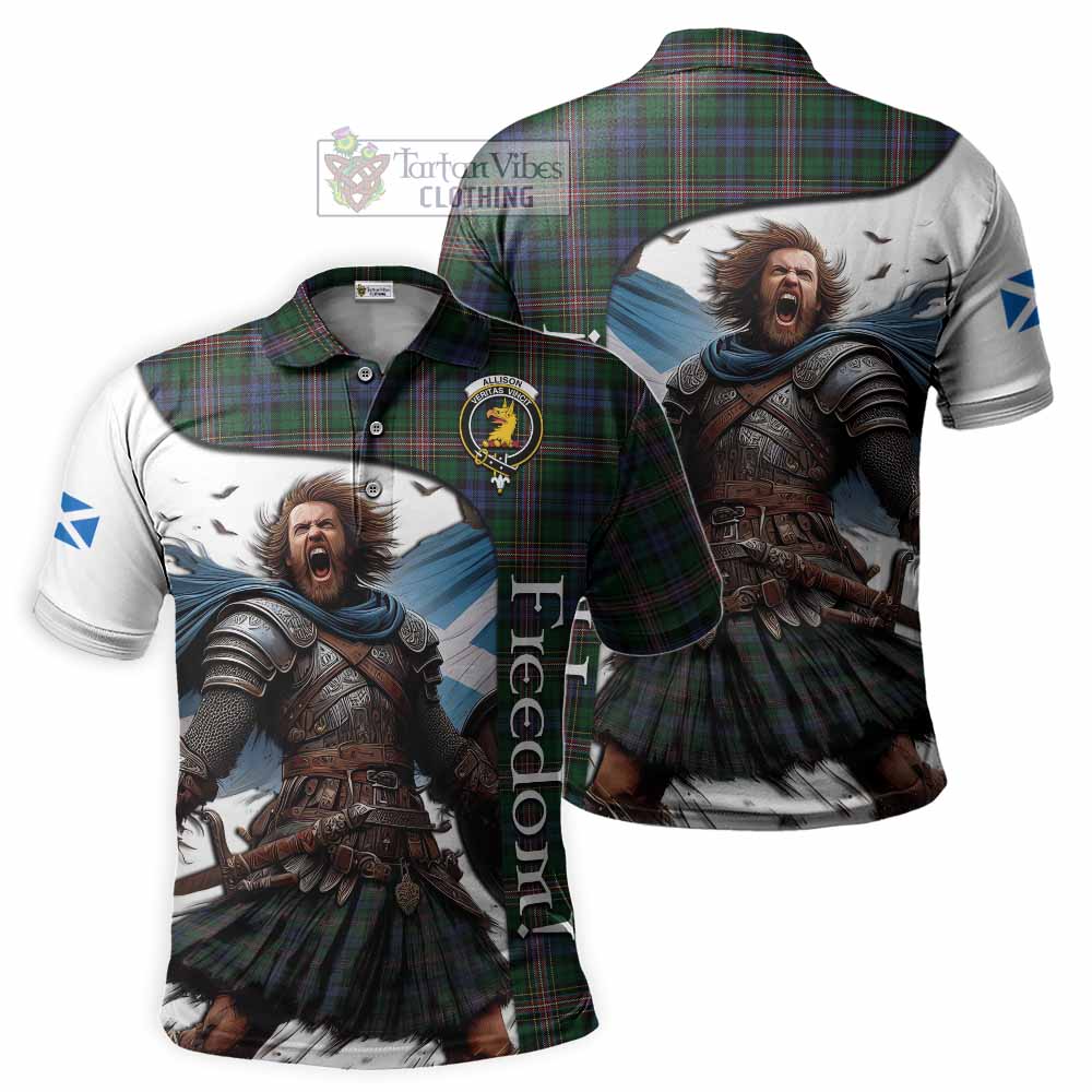 Tartan Vibes Clothing Allison Crest Tartan Polo Shirt Inspired by the Freedom of Scottish Warrior