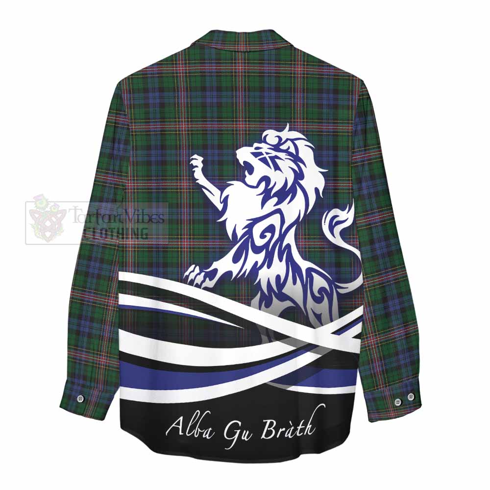 Tartan Vibes Clothing Allison Tartan Women's Casual Shirt with Alba Gu Brath Regal Lion Emblem