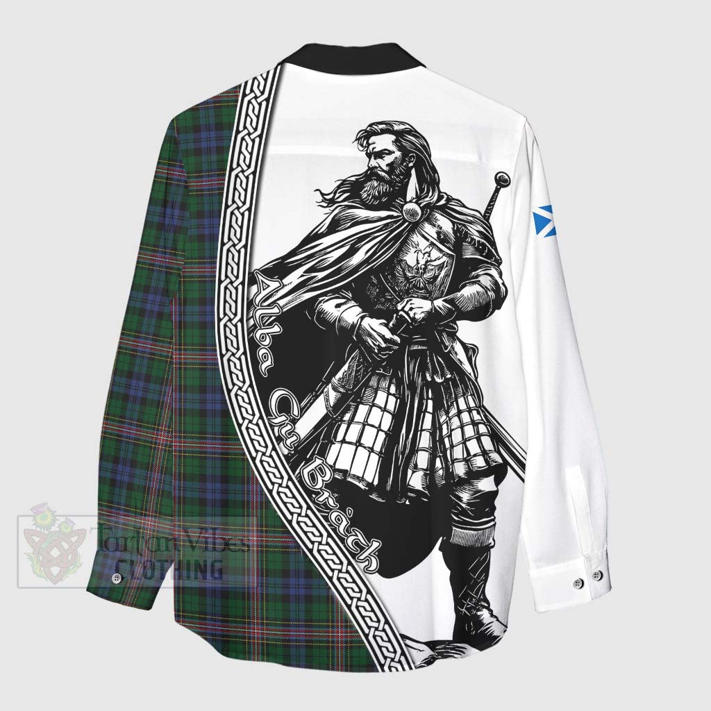 Tartan Vibes Clothing Allison Tartan Clan Crest Women's Casual Shirt with Highlander Warrior Celtic Style