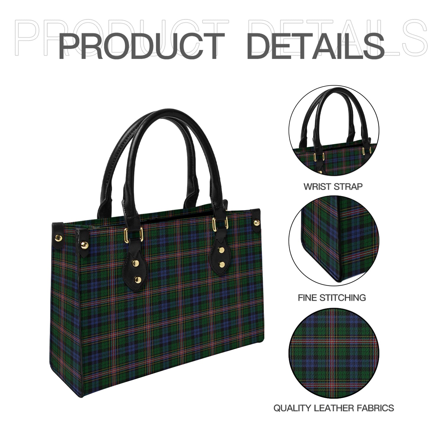 Allison Tartan Leather Bag - Tartanvibesclothing